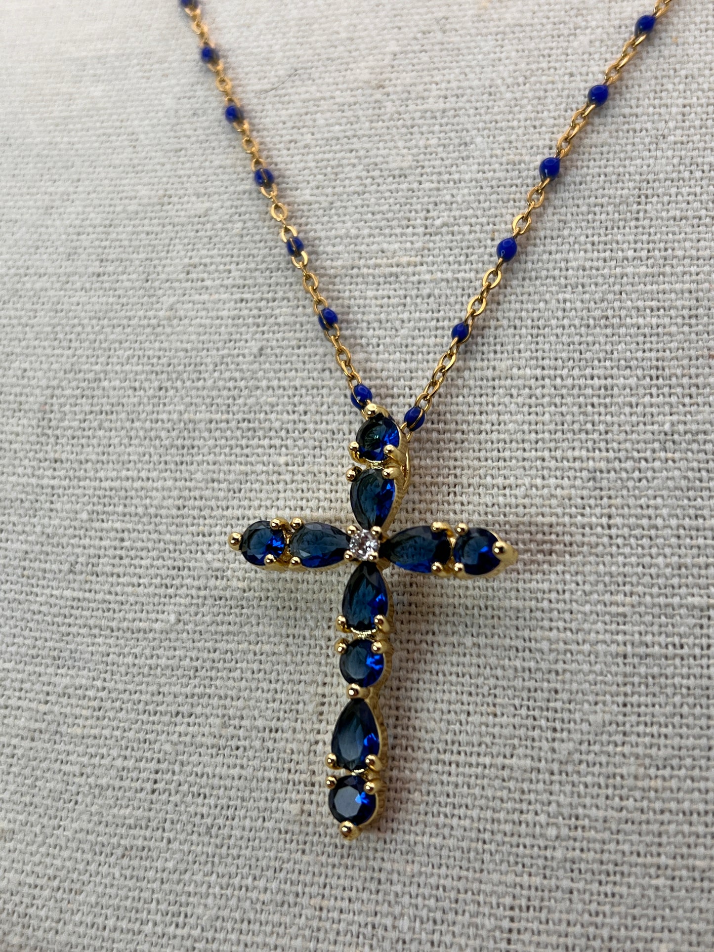 Blue Cross Necklace
